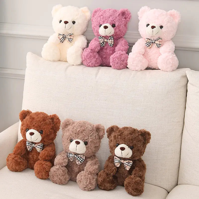 10” Cute Cartoon Teddy Bear Plush Toys - Soft and Cuddly Stuffed Animals for Babies